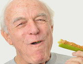 older man eating healthy diet